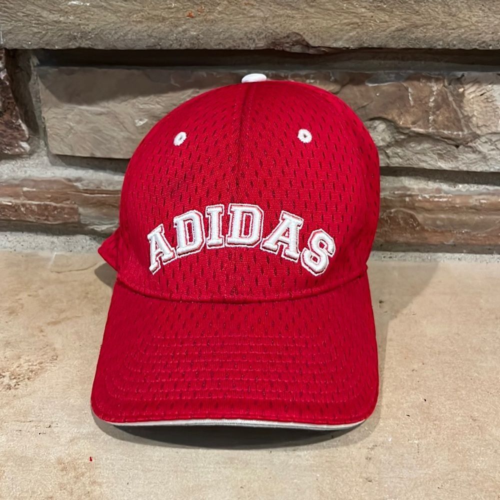 Adidas Red Mesh Varsity Adjustable Baseball Hat